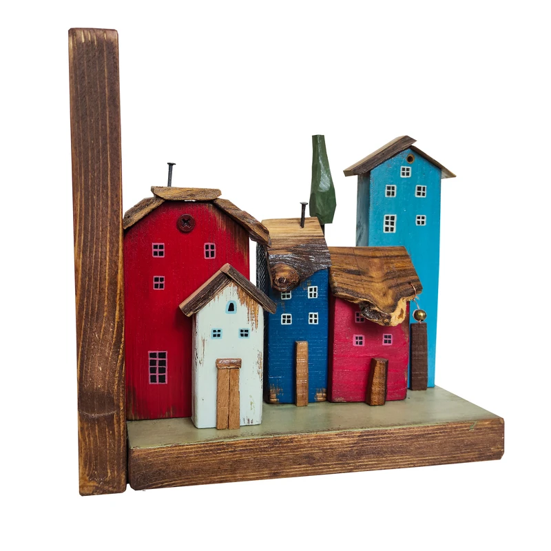 نگهدارنده کتاب مدل چوبی دهکده رویایی کد 44342