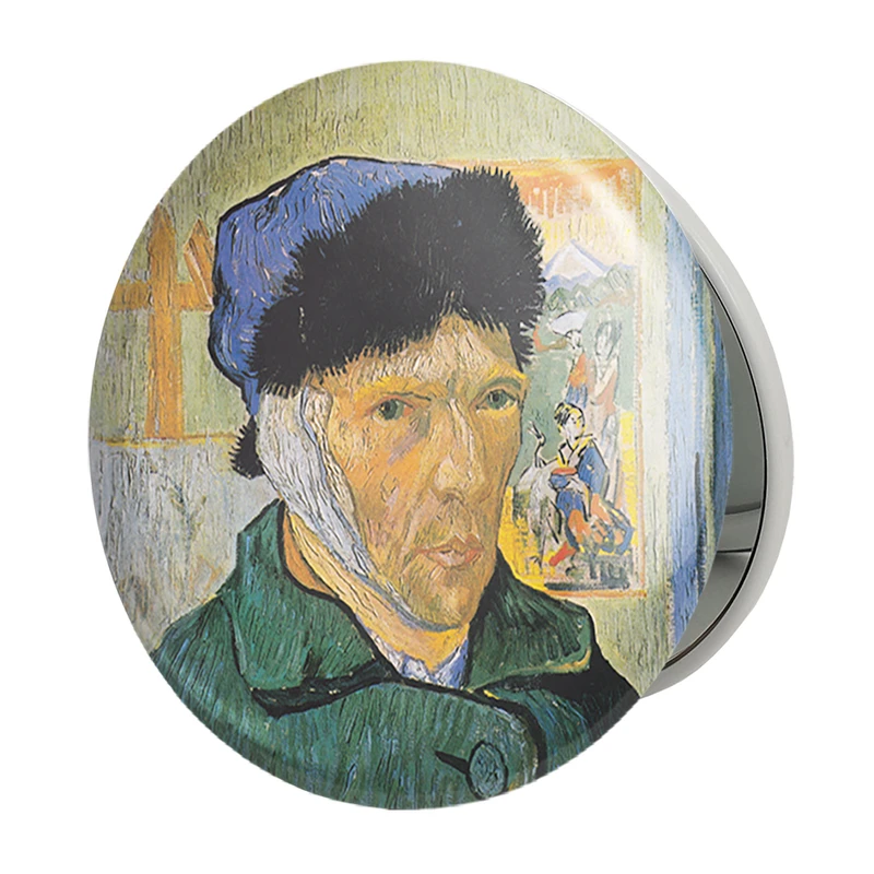 آینه جیبی خندالو طرح سلف پرتره ونسان ونگوگ (Van Gogh) مدل تاشو کد 36810