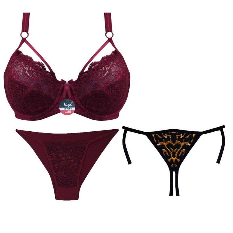 ست شورت و سوتین زنانه غوغا مدل Oid-079 مجموعه 3 عددی