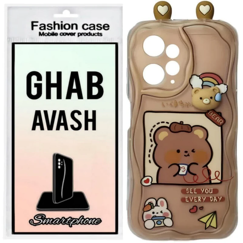 کاور قاب آوش طرح عروسکی گوشدار مدل 06A مناسب برای گوشی موبایل شیائومی REDMI NOTE12 4G