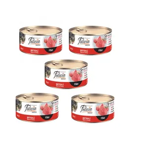 کنسرو غذای گربه فلیسیا مدل Adult Fillet Beefr وزن 85گرم بسته 5 عددی