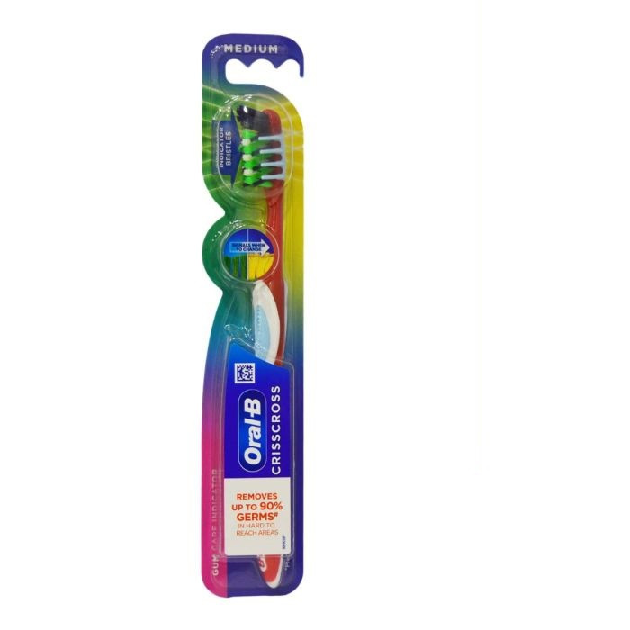 مسواک اورال-بی مدل CRISSCROSS GUM CARE INDICATOR با برس متوسط