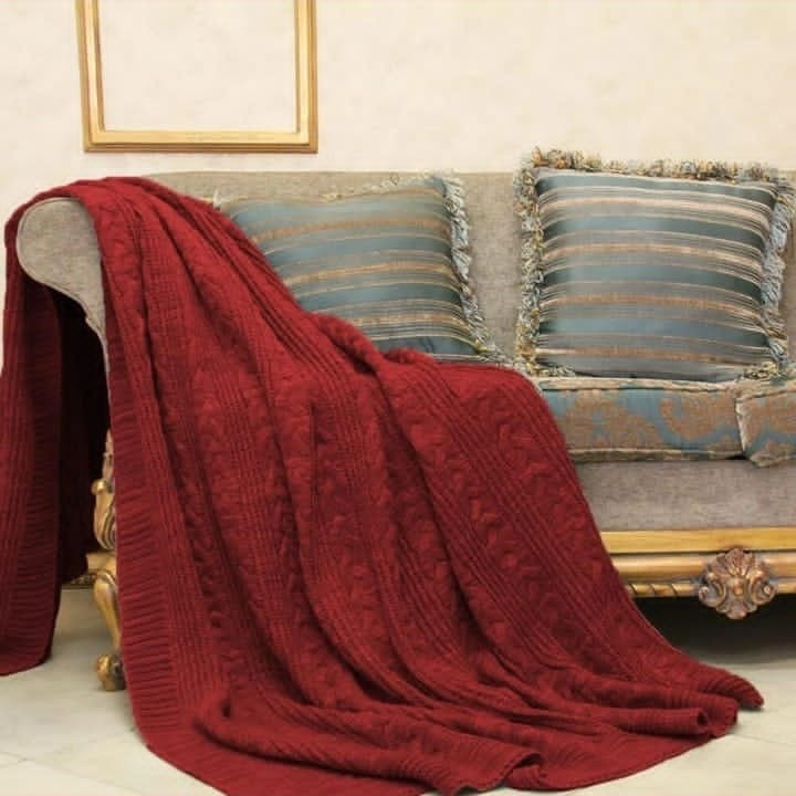 شال مبل وتخت طرح بافتنی سایز 220×160سانتی متر