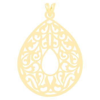 آویز گردنبند طلا 18 عیار زنانه کرابو طرح اسلیمی مدل Kr3412