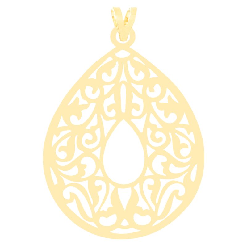 آویز گردنبند طلا 18 عیار زنانه کرابو طرح اسلیمی مدل Kr3412 -  - 1