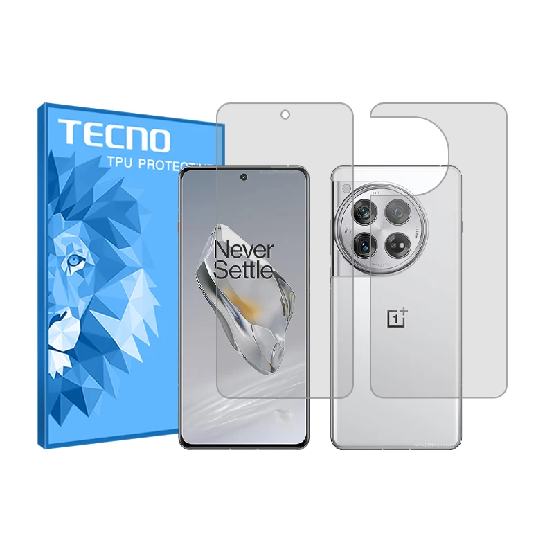 محافظ صفحه نمایش شفاف تکنو مدل HyGEL مناسب برای گوشی موبایل وان پلاس 12 به همراه محافظ پشت گوشی 