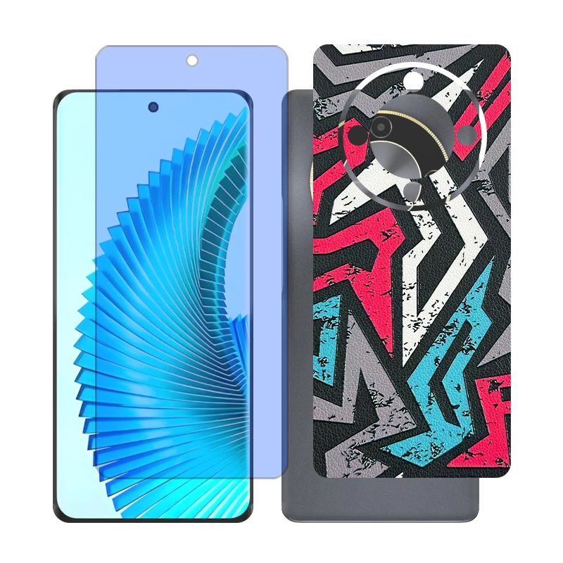 محافظ صفحه نمایش بلو کات گلس مدل together مناسب برای گوشی موبایل آنر X9b به همراه برچسب پوششی پشت گوشی
