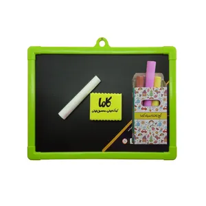 تخته دو رو کاما مدل L1 سایز 35x25 همراه تخته پاک کن و 4 عدد گچ رنگی