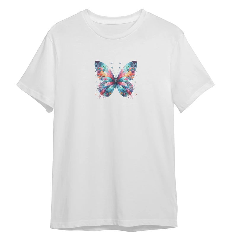 تی شرت آستین کوتاه زنانه مدل پروانه کد 01026