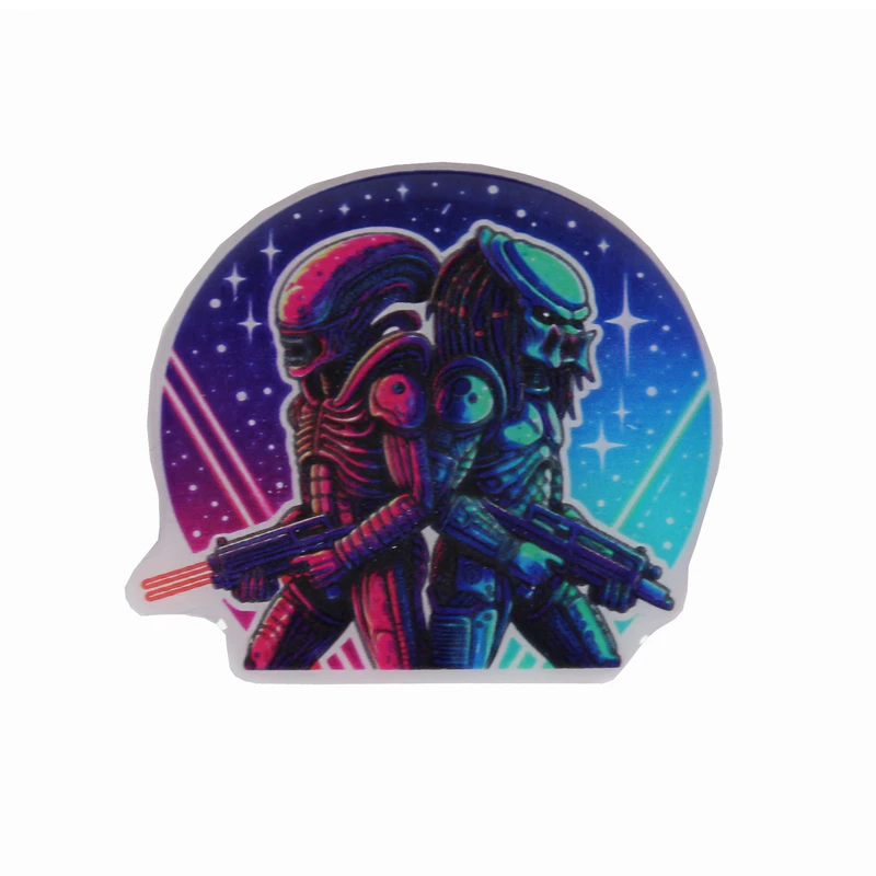 برچسب خودرو مدل ژله ای طرح بیگانه و غارتگر کد Alien and Predator-2