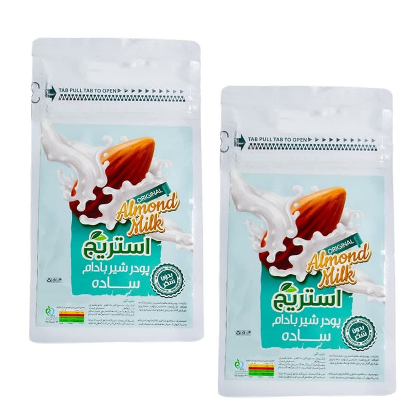 شیربادام ساده بدون شکر استریج - 200 گرم مجموعه 2 عددی