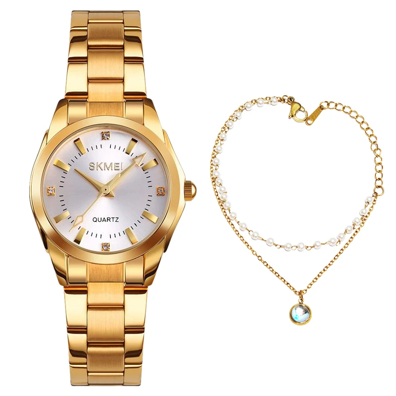 ساعت مچی عقربه ای زنانه اسکمی مدل 1620GD به همراه دستبند