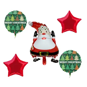 بادکنک فویلی سورتک مدل بابانوئل مجموعه 5 عددی 