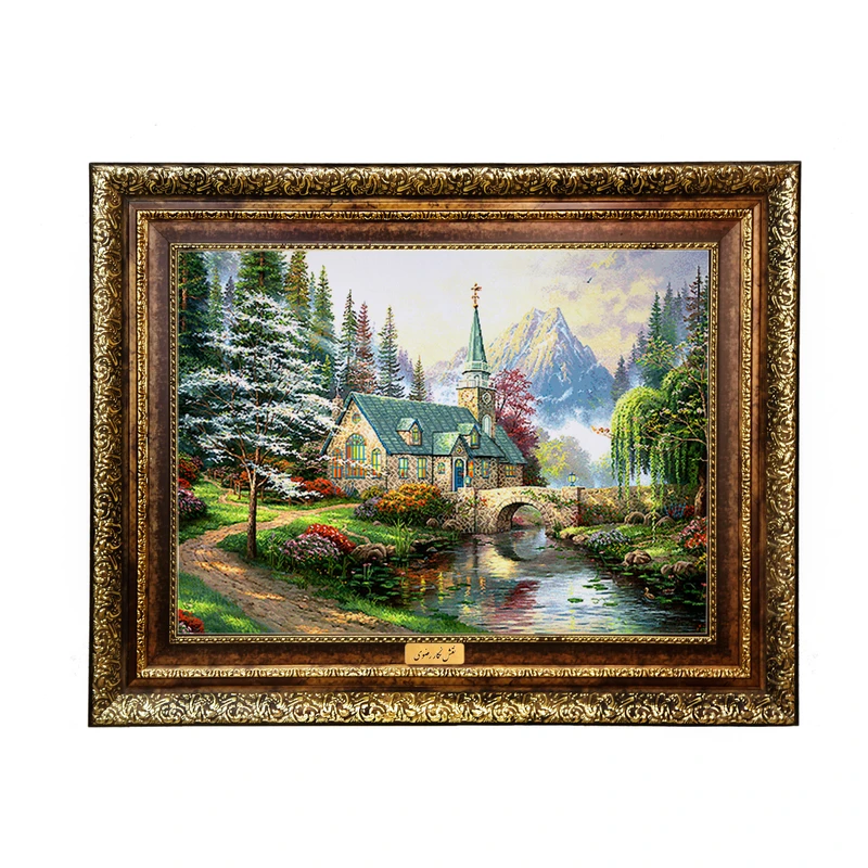 تابلو فرش ماشینی نقش نگار رضوی طرح منظره کد 568H