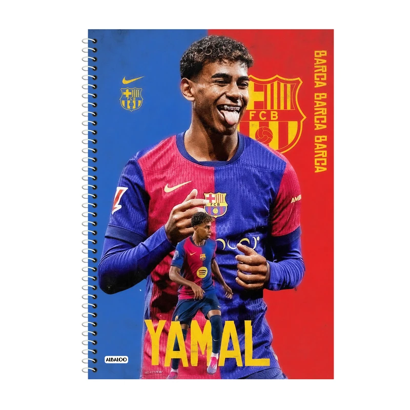 دفتر زبان 50 برگ آلبالو طرح یامال کد 2051