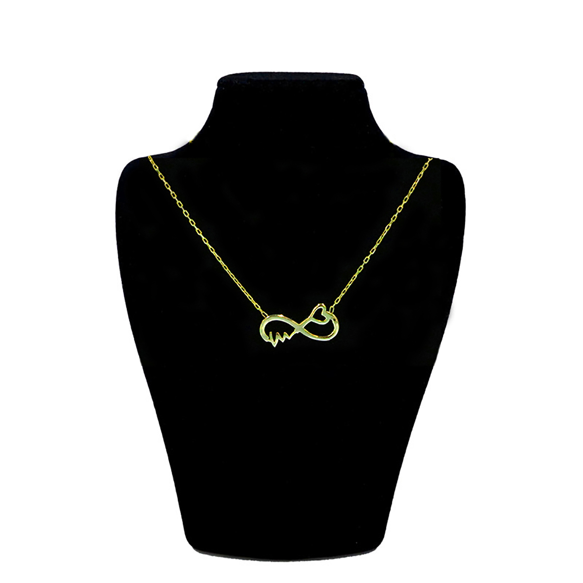 گردنبند طلا 18 عیار زنانه مدل اینفینیتی ضربان قلبی