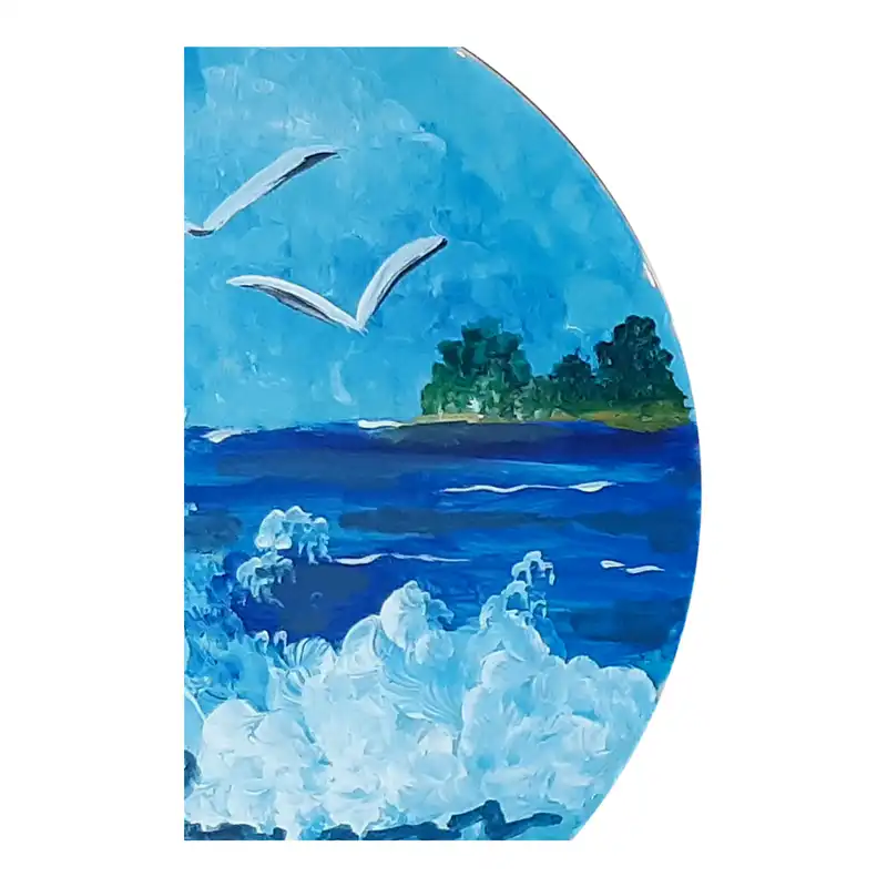 بشقاب دیوارکوب سفالی طرح ساحل کد D126-S25