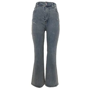 شلوار جین دم پا گشاد زنانه مدل کد 201221