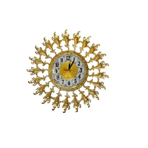 ساعت دیواری برنجی مدل گل