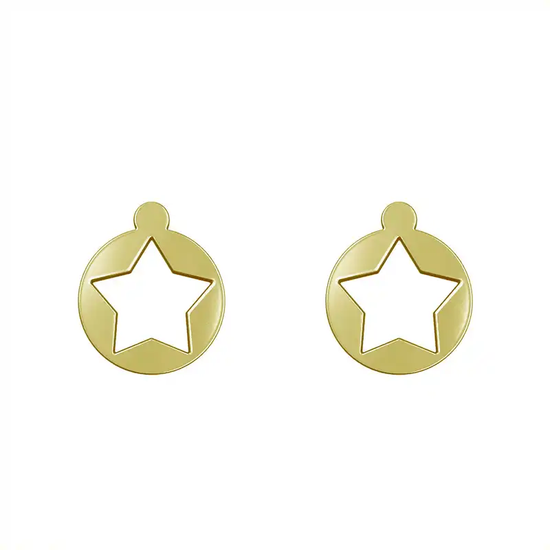 گوشواره طلا 18 عیار زنانه مدوپد مدل ستاره کد GA1-15343