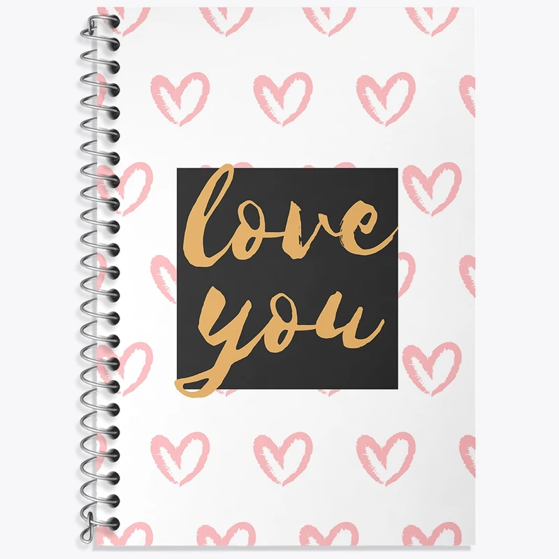 دفتر زبان 50 برگ خندالو مدل سه خط طرح Love You کد N139