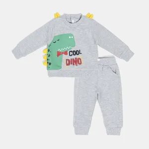 ست سویشرت و شلوار نوزادی پسرانه فیورلا مدل  دایناسور با نمک کد 20512