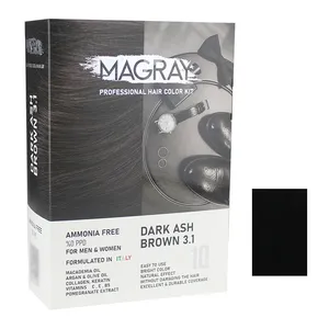 کیت رنگ مو مردانه ماگرای شماره 3/1 حجم 120 میلی‌لیتر رنگ قهوه‌ای خاکستری تیره