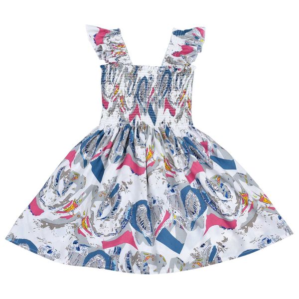 پیراهن بدون آستین یقه باز دخترانه دل آویز مدل T382