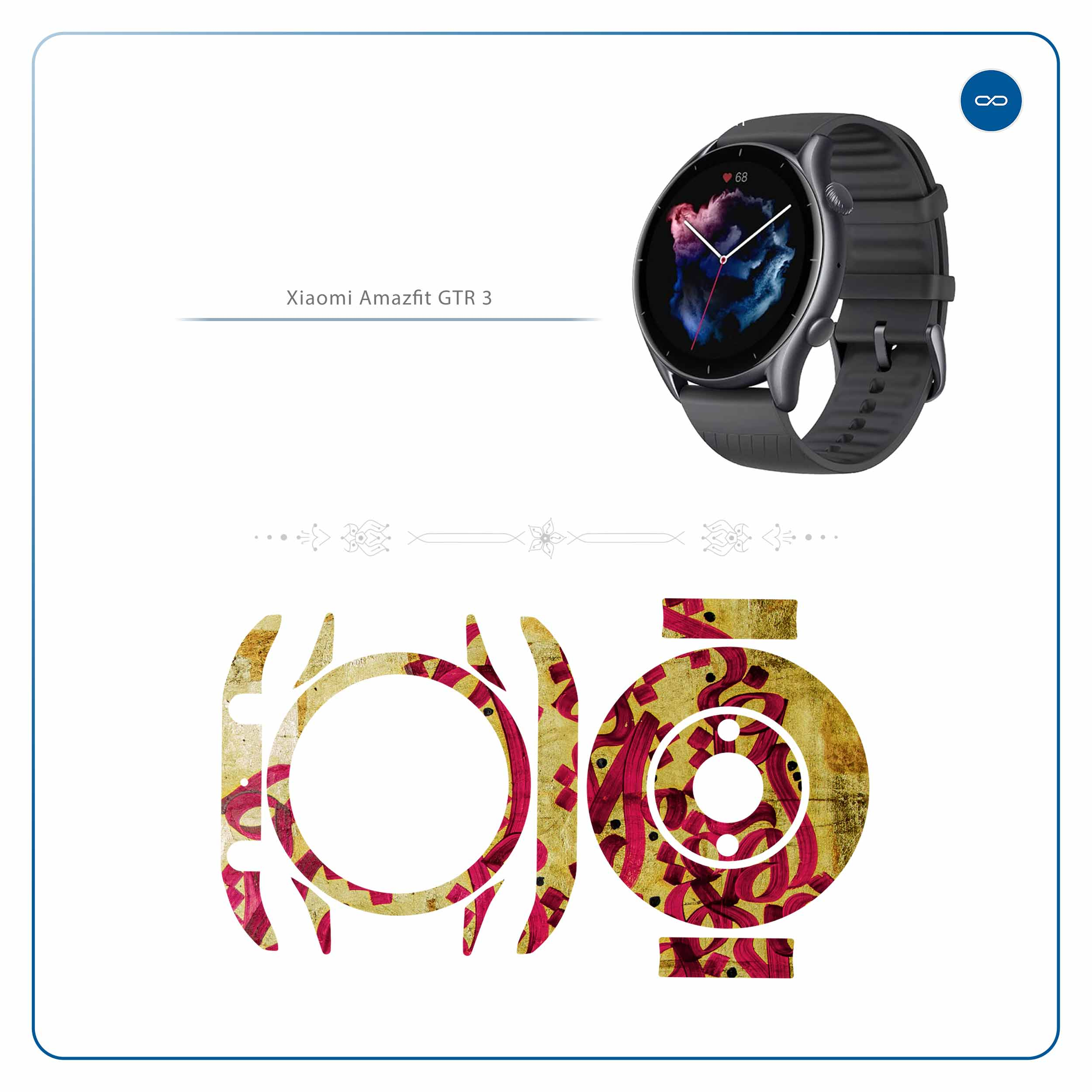 برچسب ماهوت طرح Nastaliq-5 مناسب برای ساعت هوشمند آمازفیت GTR 3