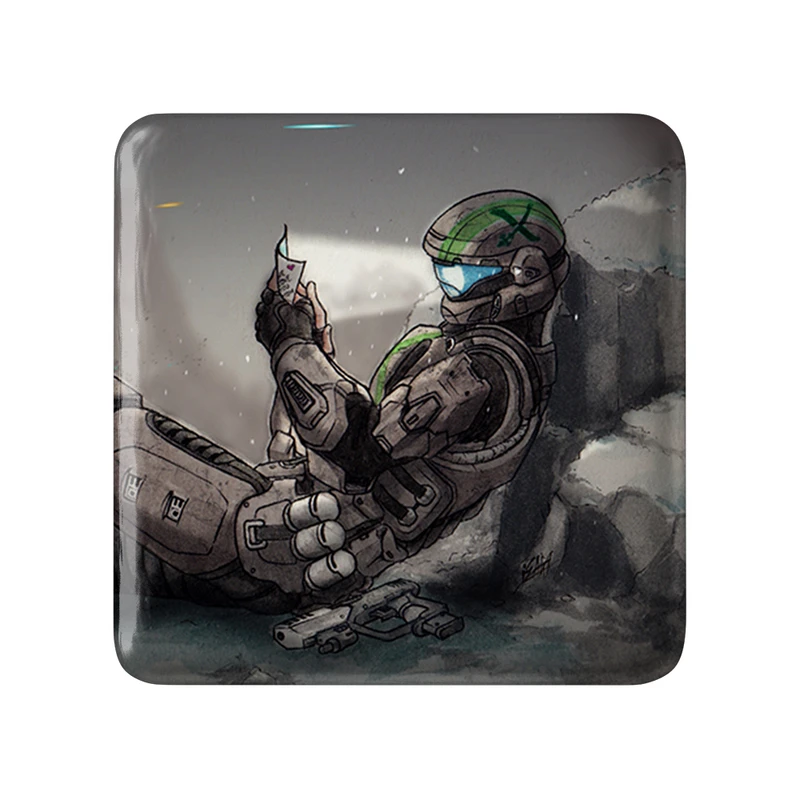 پیکسل خندالو طرح بازی هیلو (Halo) مدل مربعی کد 31506