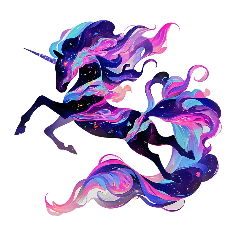 استیکر پارچه و لباس پاد آفرین مدل کارتونی تک شاخ یونیکورن کد S5912