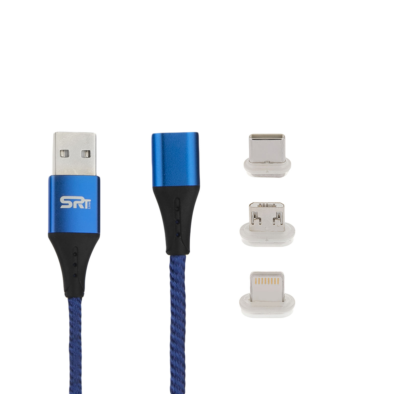 کابل تبدیل USB به microUSB/لایتنینگ/USB-C اس آر تی لاین مدل A2 طول 2 متر
