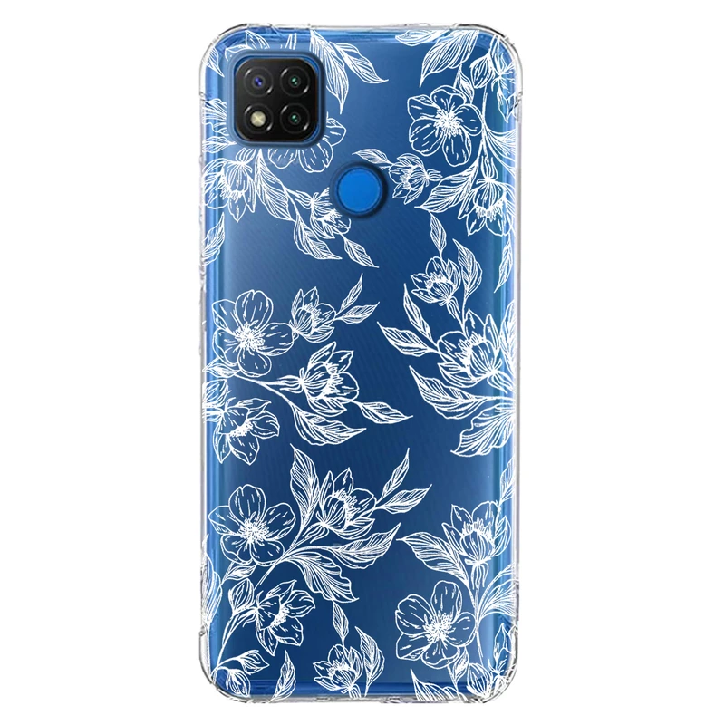 کاور مگافون طرح گل مدل C50-W مناسب برای گوشی موبایل شیائومی Redmi 9C / 9C NFC