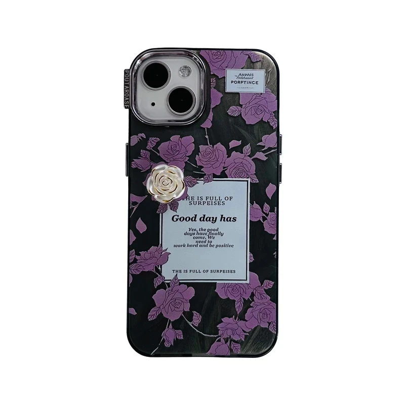 کاور طرح گل رز مناسب برای گوشی موبایل اپل iPhone 12 Pro