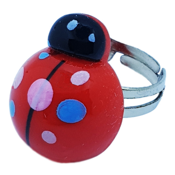 انگشتر دخترانه طرح کفش دوزک کد 003