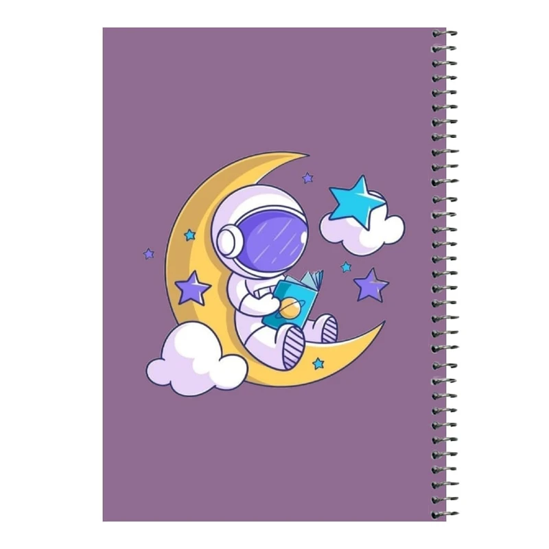 دفتر مشق 80 برگ اس جی مدل فضانورد و ماه کد 1