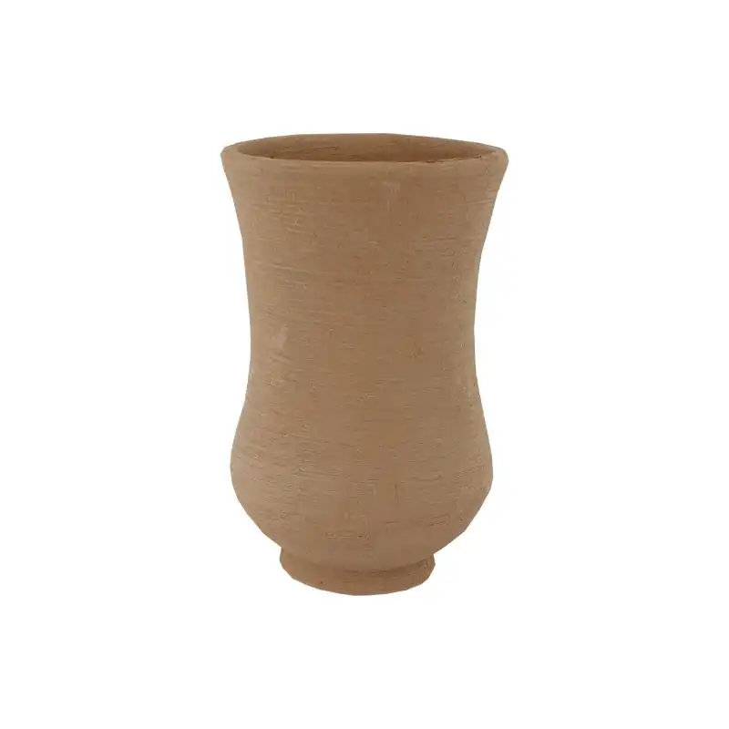 ست فنجان و نعلبکی سفالی خام مدل کمرباریک