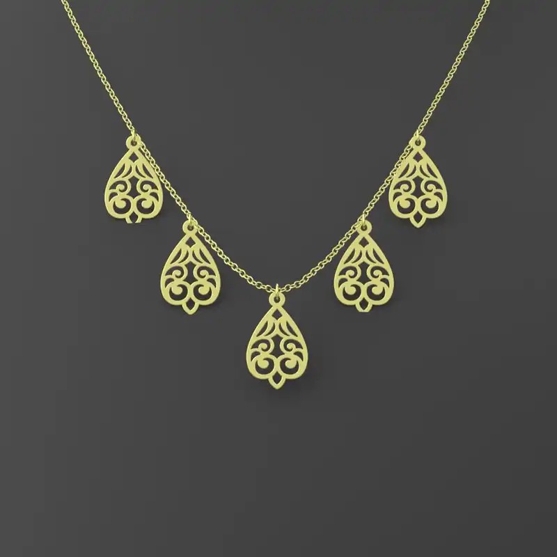 گردنبند طلا 18 عیار زنانه مدوپد مدل اسلیمی کد RNA15333