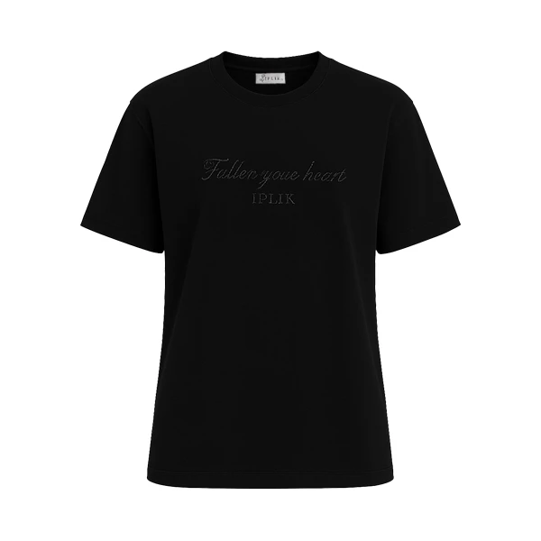 تی‌شرت  اورسایز آستین کوتاه زنانه ایپلیک زی مدل گلدوزی کد IP16.3