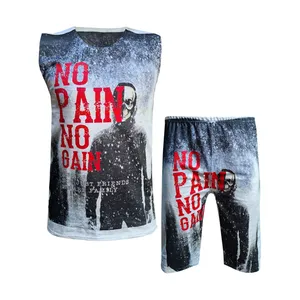 ست تاپ و شلوارک مردانه مدل NO PAIN NO GAIN کد 1326