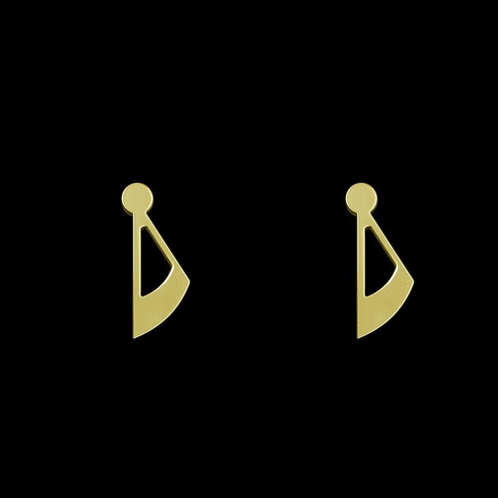 گوشواره طلا 18 عیار زنانه مدوپد مدل هندسی کد GA1-11753