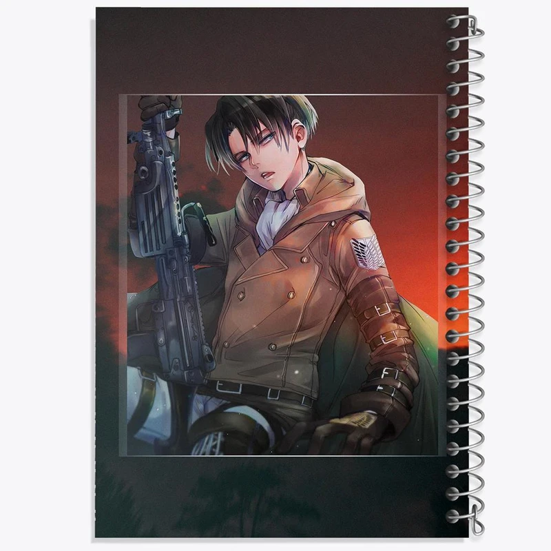 دفتر ژورنال نویسی 50 برگ خندالو مدل نقطه ای طرح لیوای انیمه اتک آن تایتان Attack on Titan کد 18581