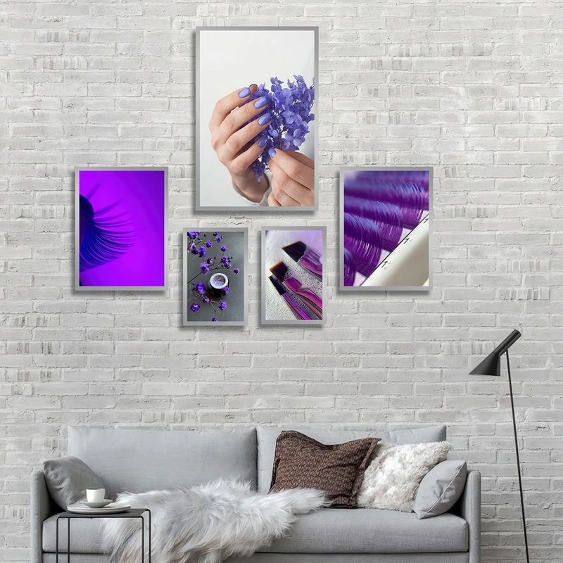 تابلو بکلیت طرح سالن زیبایی و کاشت ناخن مدل SI-2859 مجموعه 5 عددی