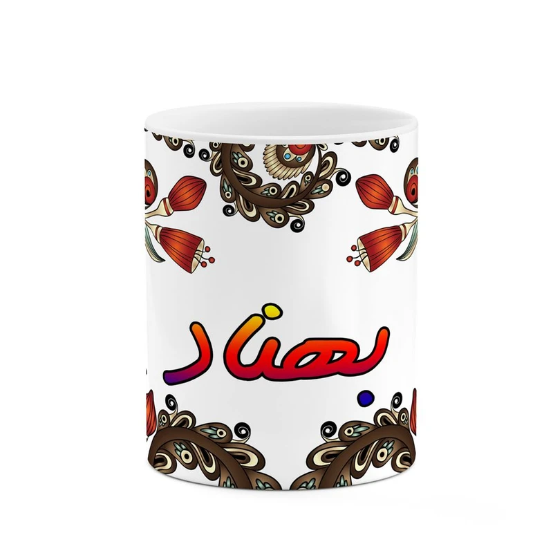 ماگ کاکتی مدل اسم بهناد طرح سنتی گل و بته کد mgh44252