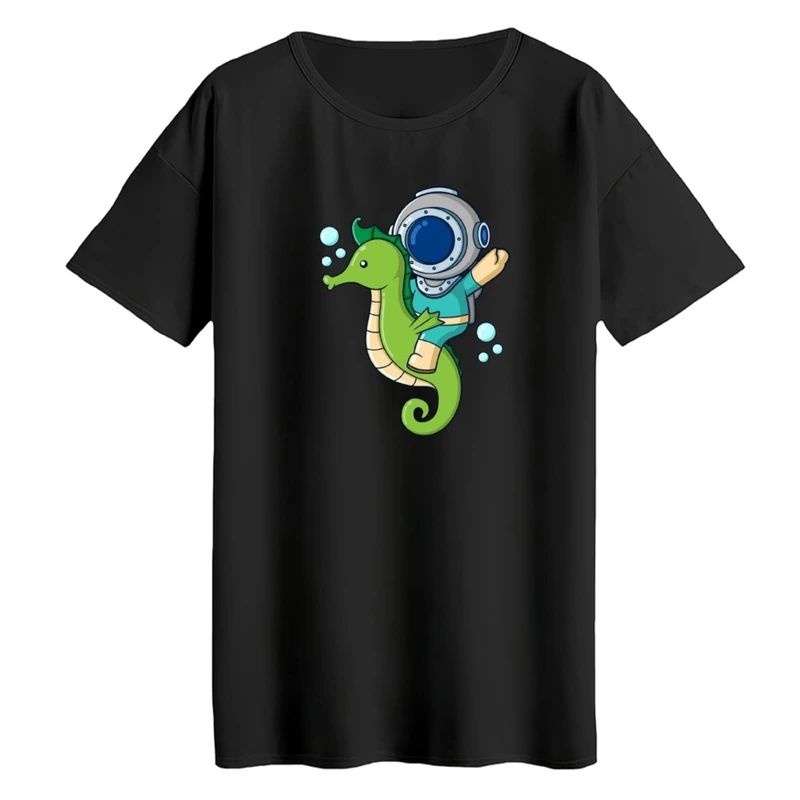 تی‌شرت لانگ آستین کوتاه زنانه مدل آدم فضایی کد03