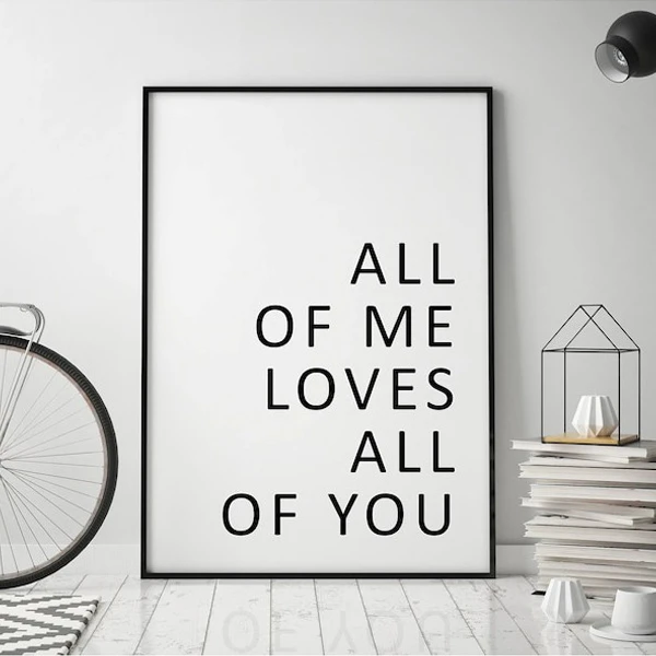 تابلو آرتی فریم مدل  All of me loves all of you