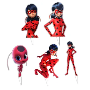 تاپر کیک مدل دختر کفشدوزکی میراکلس مجموعه 5 عددی