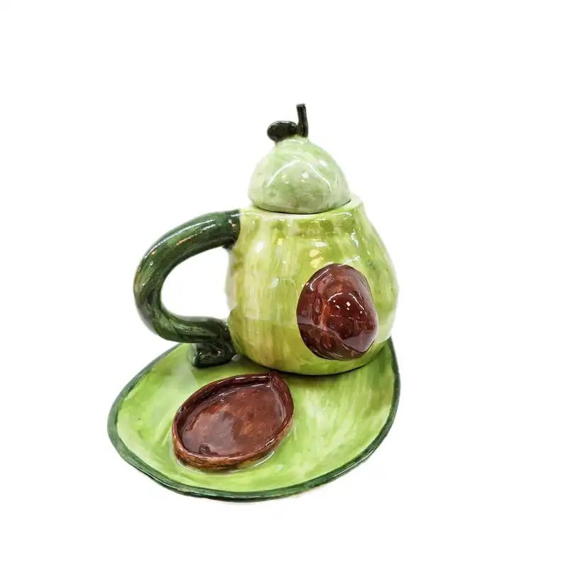 ست ماگ و زیر لیوانی سرامیکی طرح آووکادو