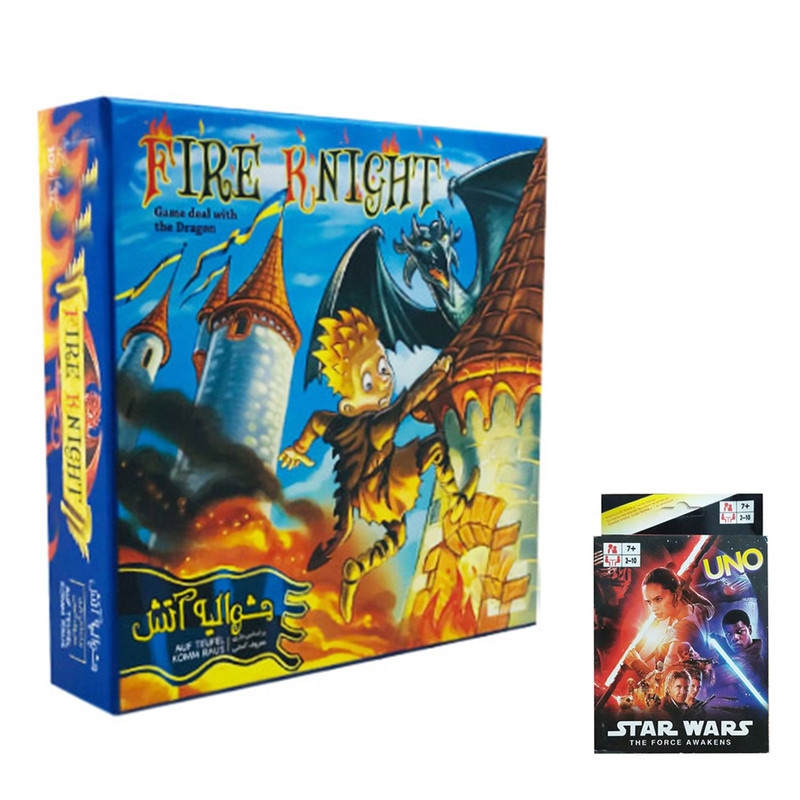 بازی فکری مدل شوالیه آتش کد 1250 به همراه بازی فکری اونو مدل Star wars