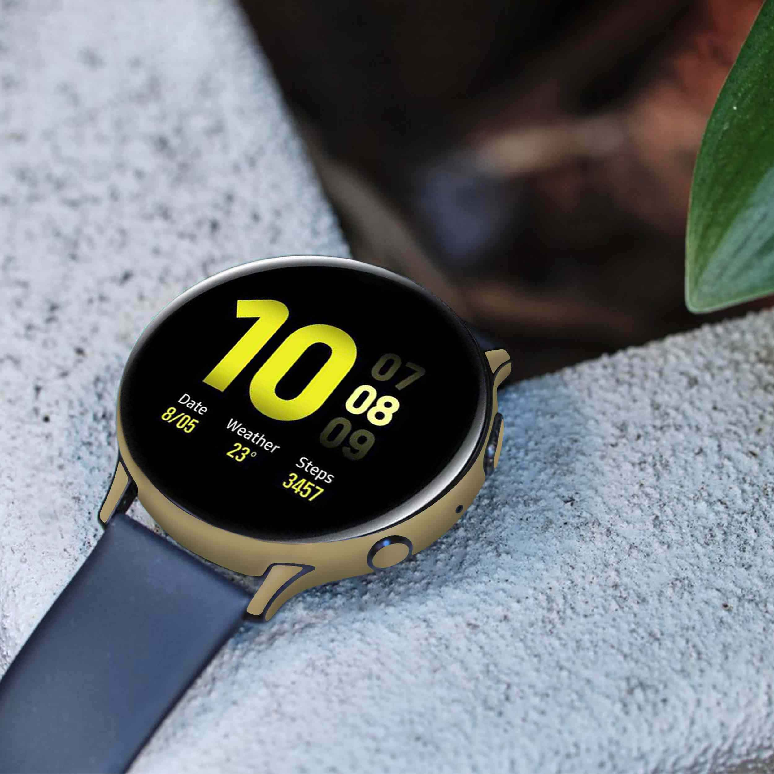 برچسب ماهوت طرح Matte-Gold مناسب برای ساعت هوشمند سامسونگ Galaxy Watch Active 2 44mm